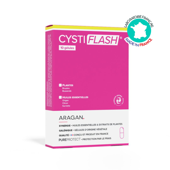 Cystiflash Aragan 10 gélules – Confort urinaire féminin, action flash