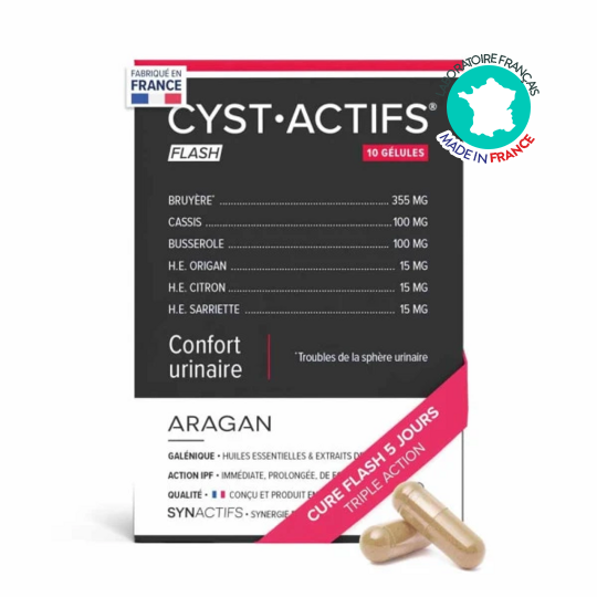 Cystiflash Aragan 10 gélules – Confort urinaire féminin, action flash