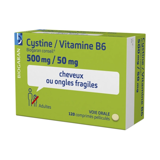 Biogaran Cystine / Vitamine B6 Médicament pour chute de cheveux 120 comprimés