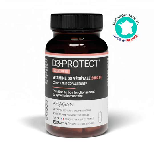 Vitamine D3 Protect 2000 UI Aragan 60 gélules – Immunité, os et défenses naturelles
