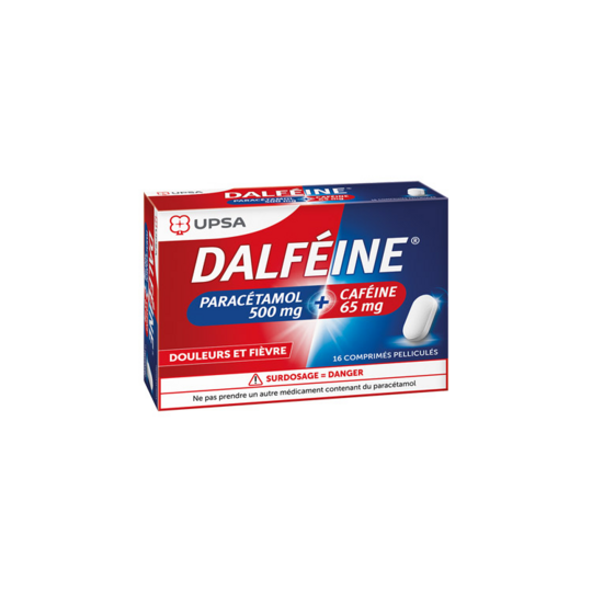 Dalféine Paracétamol 500 mg + Caféine 65 mg - 16 comprimés pelliculés