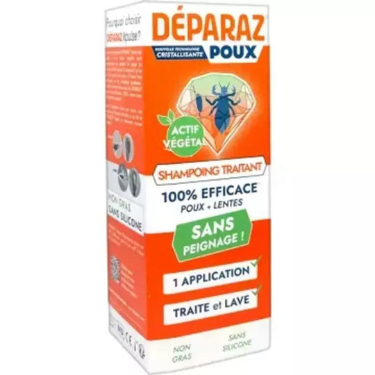 Déparaz Poux Shampoing traitant anti-poux 150 ml — élimination poux et lentes sans peignage