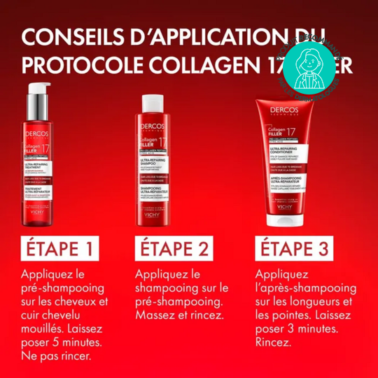Vichy Dercos Collagen Filler 17 shampoing fortifiant réparateur intense 200 ml