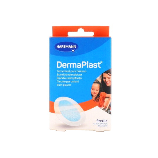 DERMAPLAST - Pansement Sterile pour Brûlures 43x68 mm - 8 Unités