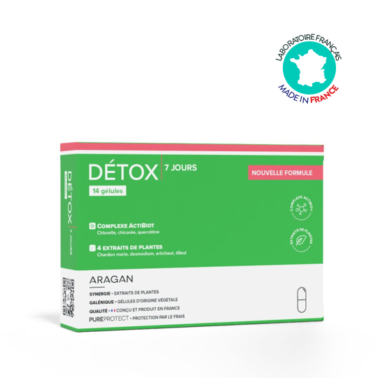 Détox 7 Jours Aragan 14 gélules – Détoxification de l’organisme et soutien du foie