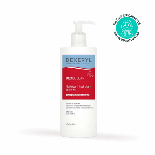 Dexeryl Dexeclear Nettoyant Hydratant Apaisant 400 ml – Peau acnéique desséchée et irritée