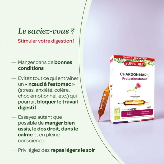 Superdiet Chardon Marie Bio - Protection du foie 20 ampoules