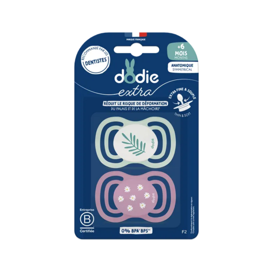 Dodie Sucettes anatomiques F2 extra +6 mois 2 pièces – sucette anatomique bébé