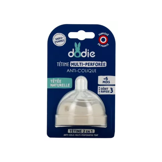 Dodie Tétine multi-perforée débit 3 – tétine biberon anti-colique