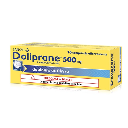 Doliprane 500 mg Paracétamol 16 comprimés effervescents