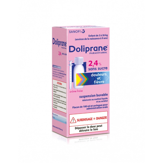 Doliprane Enfants 2,4% Sans Sucre - 100 ml