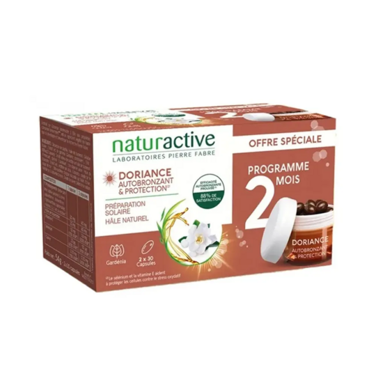 Naturactive Doriance Autobronzant & Protection 2 x 30 capsules – Teint hâlé naturel et protection antioxydante