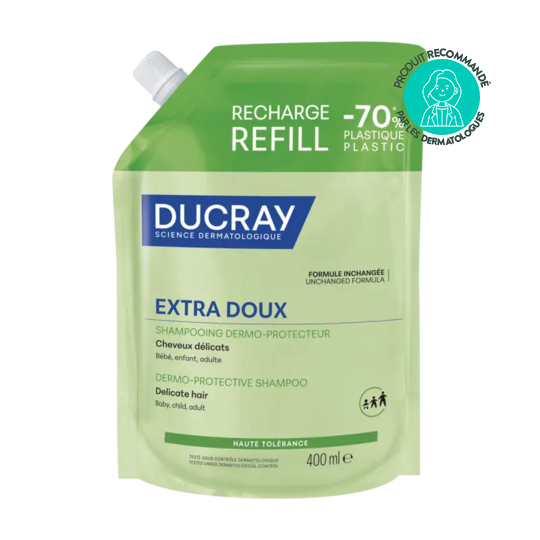 Ducray Shampooing dermo-protecteur extra-doux  éco-recharge 400 ml — hygiène cheveux famille