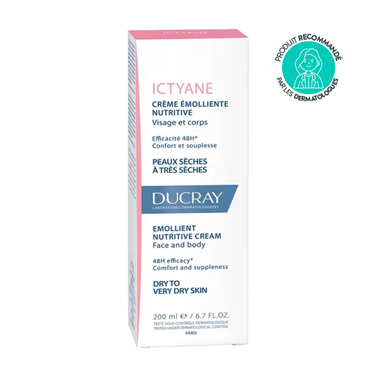 Ducray Ictyane crème émolliente nutritive peaux sèches à très sèches 200 ml nutrition intense & confort durable