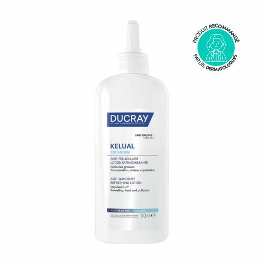Ducray Kelual Squanorm Lotion Rafraîchissante Anti-Pelliculaire 190 ml – Pellicules grasses et démangeaisons