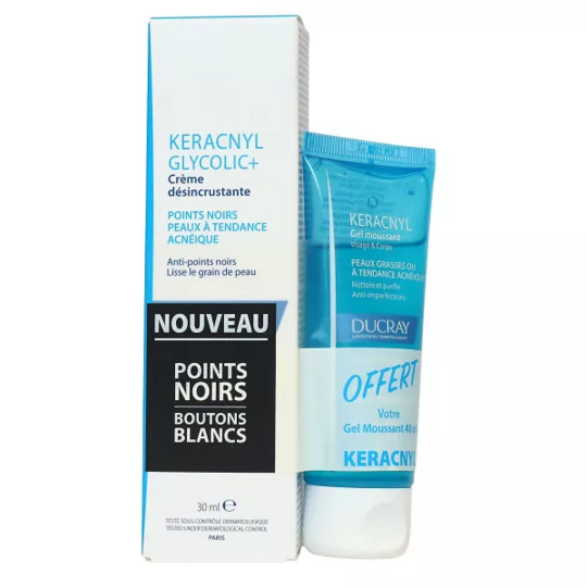 Ducray Keracnyl Glycolic+ 30ml + Keracnyl Gel Moussant 40ml