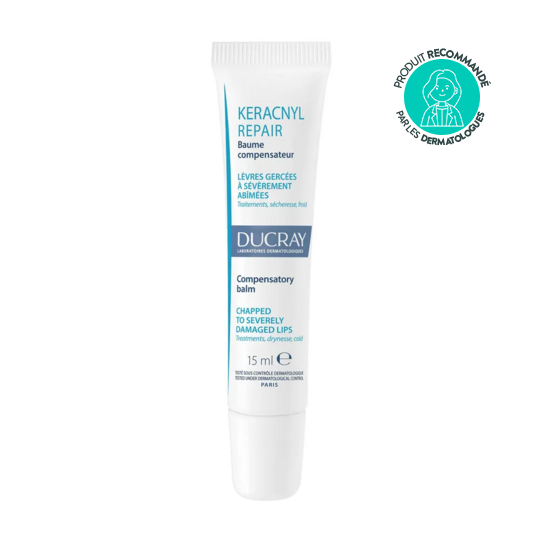 Ducray keracnyl baume compensateur lèvres gercées à sévèrement abîmées 15 ml réparation & apaisement