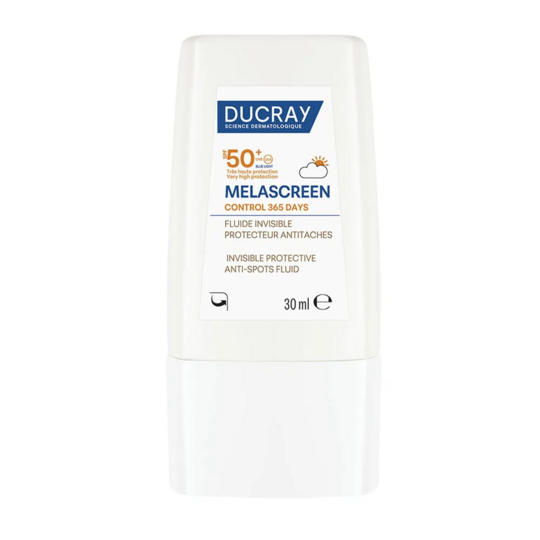 Ducray Melascreen Control 365 jours fluide invisible SPF 50+ 30 ml protection UV & prévention taches