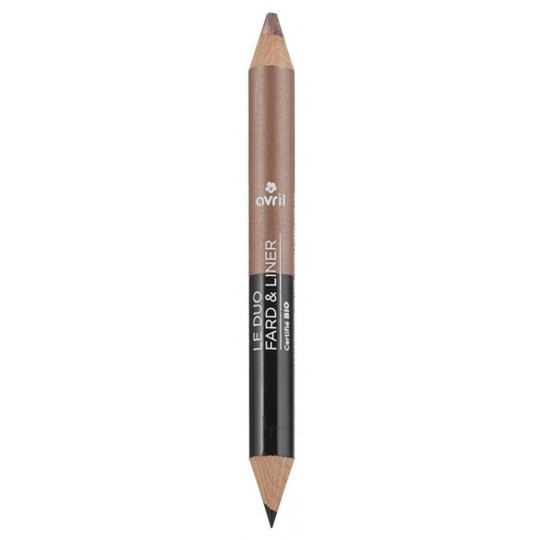 Duo Fard & Liner Certifié Bio Noir Charbon/taupe Nacré