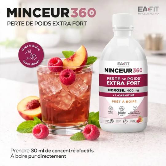 Eafit Minceur 360 Morosil L-Carnitine Pêche Framboise 600 ml programme minceur liquide