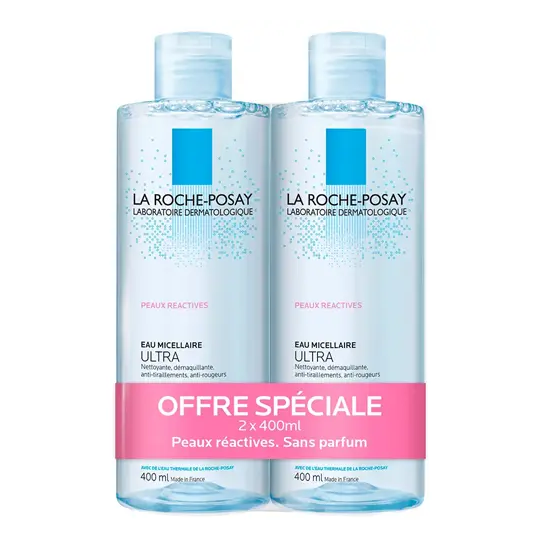La Roche-Posay Eau Micellaire Ultra Peaux Réactives Lot de 2 x 400 ml