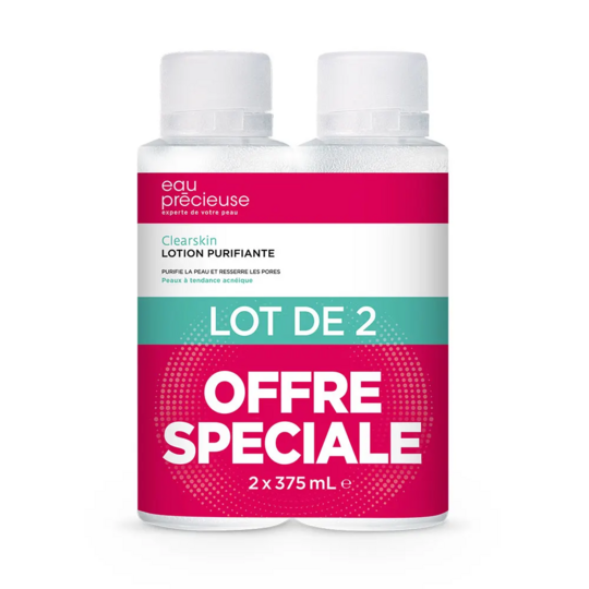 EEau Precieuse Lotion Purifiante Nettoyante Peaux à tendance acénique Pack de 2 x 375ml