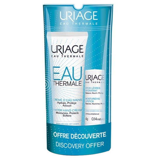 EAU THERMALE - Crème d'Eau Mains - 30 ml + Stick Lèvres Hydratant 4 g