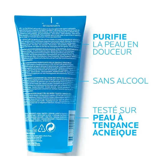 La Roche-Posay Effaclar Gel Moussant Purifiant Peaux Grasses et Sensibles 200ml