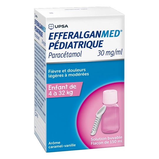 EfferalganMed Pédiatrique paracétamol 30 mg Sirop fraise 90 ml