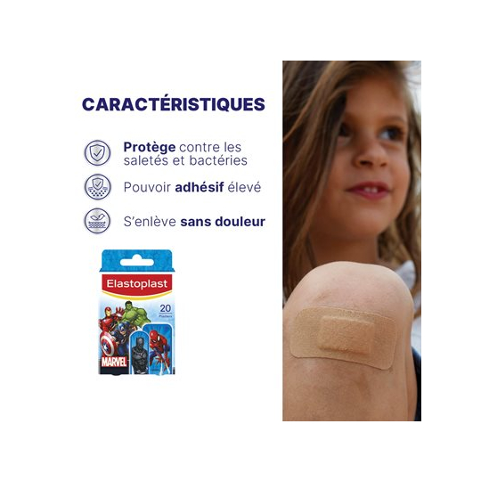 Elastoplast 20 Pansements Disney Marvel- 2 formats