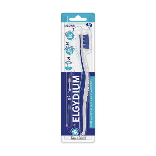 Elgydium Brosse à dents 4 IN 1 Medium