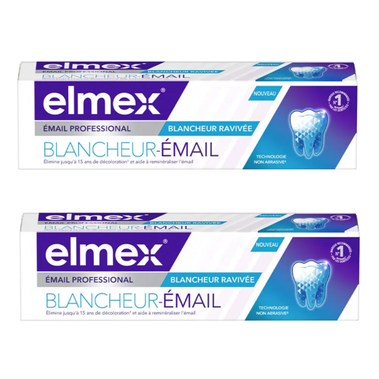 Elmex Opti-Email Dentifrice Blancheur 2 × 75 ml – soin pour émail blanc et protection