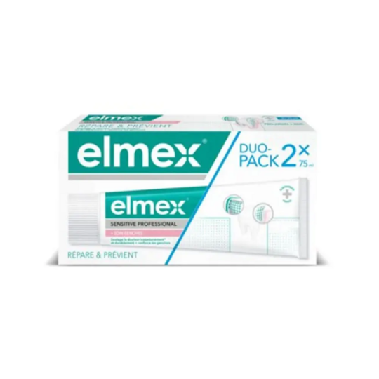 Elmex Sensitive Professional Dentifrice Soins Gencives 2 × 75 ml – Soin ciblé des gencives sensibles et prévention