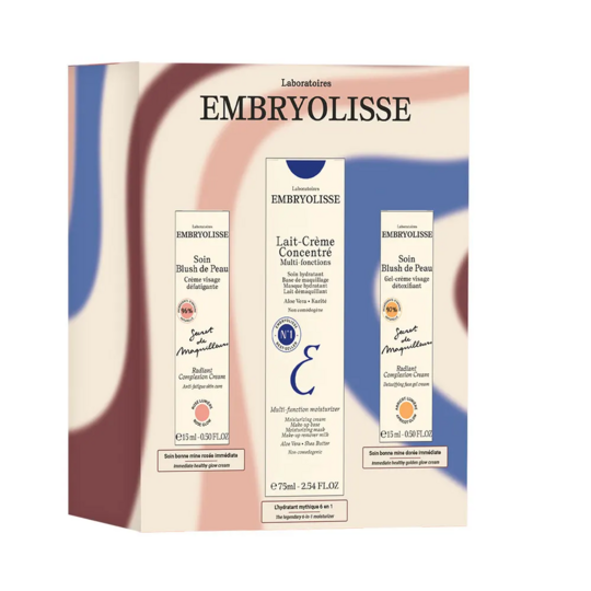 Embryolisse Coffret Lait-Crème Concentré 75 ml + 2 Soins Blush de Peau Rose et Abricot Lumière