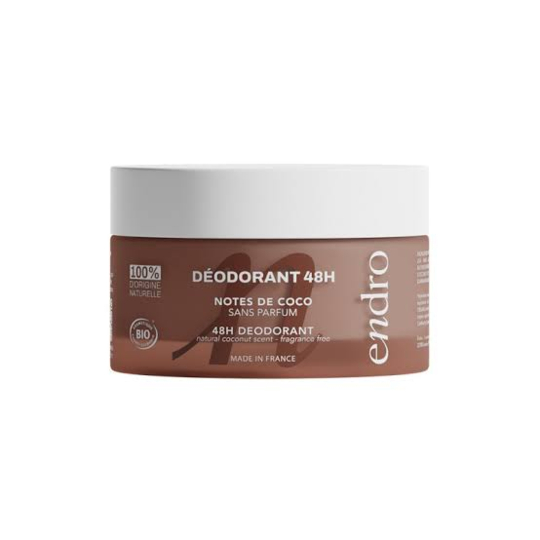 Endro Déodorant Baume 48H Notes de Coco Bio 50 g anti-odeur naturel
