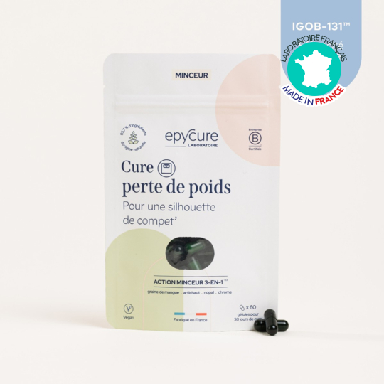 Epycure Cure perte de poids 60 gélules – nopal, mangue, artichaut, chrome