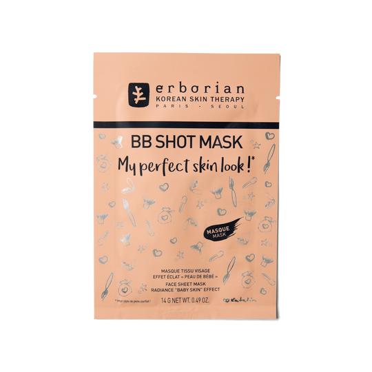 Erborian BB Shot Mask effet éclat Peau de bébé Masqu en tissu Cosmétiques Coréennes