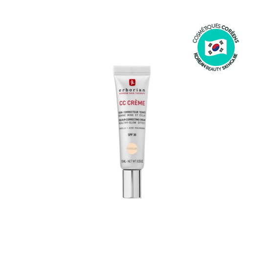 Erborian CC crème SPF30 teinte porcelaine 15 ml – soin illuminateur visage