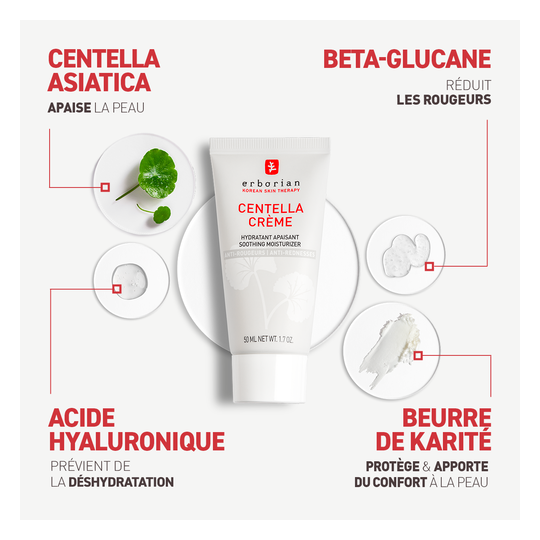 Erborian Centella Crème - Crème de jour anti-rougeurs 50 ml Cosmétiques Coréennes