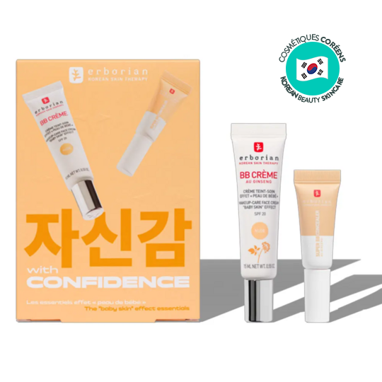 Erborian Coffret essentiels peau de bébé 15 ml + 3 ml — routine teint parfait au ginseng blanc