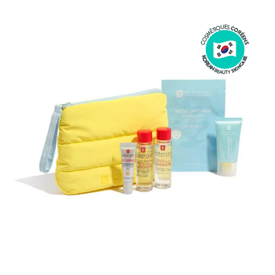 Erborian Localkit26 hydra pouch doré — coffret routine éclat visage