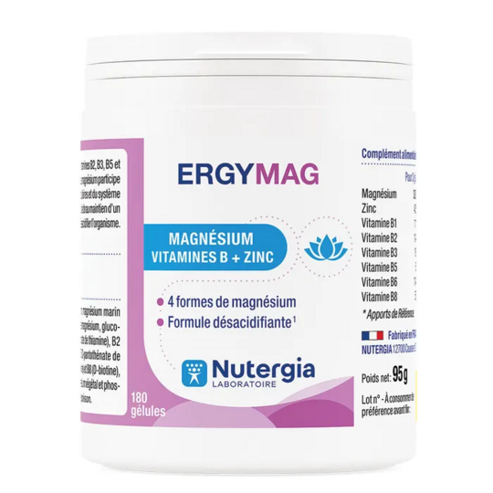 Ergymag Magnésium Vitamines B + Zinc – 180 gélules
