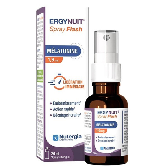 Nutergia Ergynuit Spray Flash mélatonine 1,9 mg 20 ml – endormissement