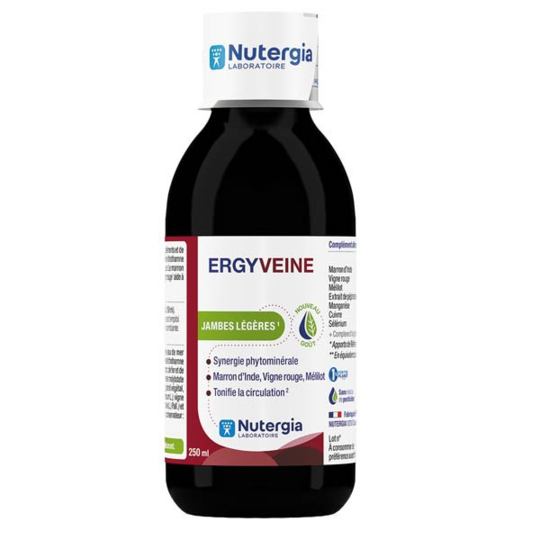 Nutergia Ergyveine solution buvable 250 ml – marron d'Inde, vigne rouge, jambes lourdes