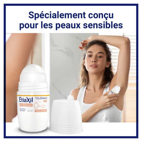 Etiaxil Anti-Transpirant Traitement Déodorant Roll-on 48H Peaux Sensibles 2 x 50ml