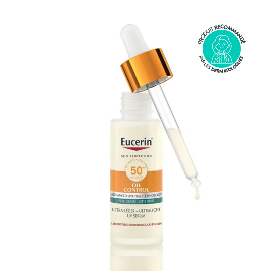 Eucerin Sérum Oil Control Ultra-léger SPF50+ 30 ml protection solaire peau grasse 30 ml