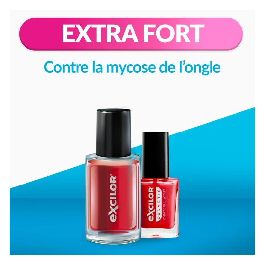 Excilor Mycose de l'ongle Traitement Forte Color Rouge 30 ml