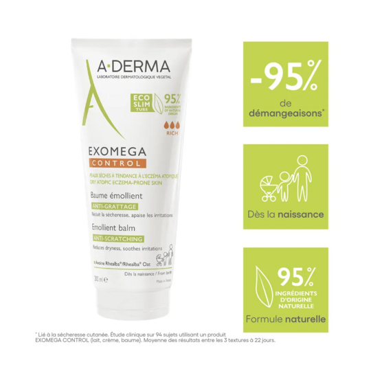 A-Derma Exomega Control Baume Emollient anti-grattage 200 ml