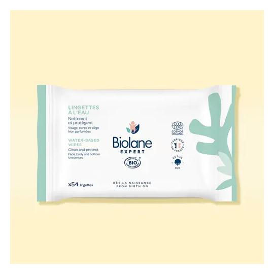 Biolane Expert Bio Lingettes à l'Eau 54 Lingettes