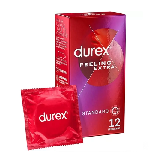 Durex Feeling Extra 12 Préservatifs fins et lubrifiés